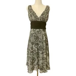 London Times Dark Cottagecore Dress Size 8 Plunge Neck Whimsy Fairy Event NWT